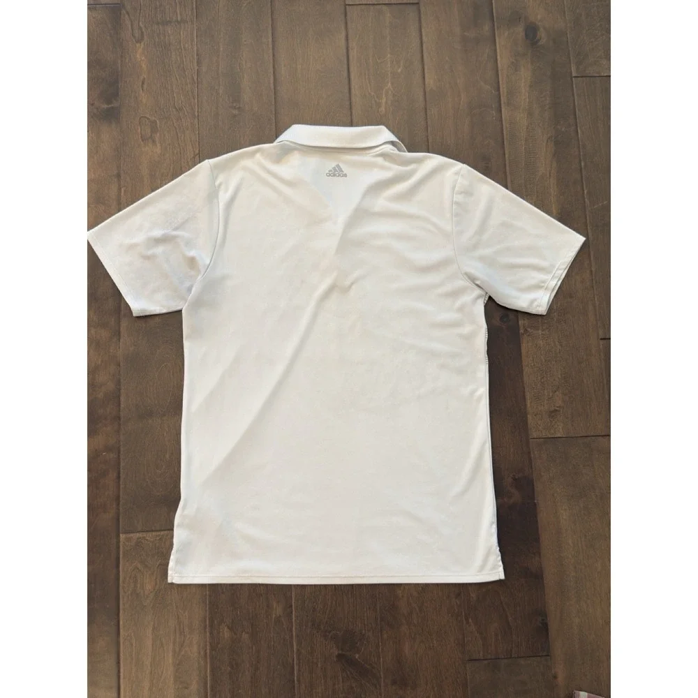 Adidas Golf Polo Climacool Shirt Men Sz S White Striped Performance Short Sleeve